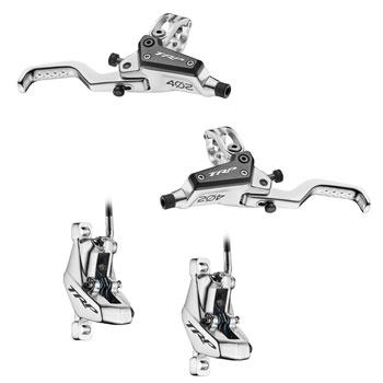 TRP EVO PRO HD-M9040 / 20 Anniversary Edition Disc Brake and Lever Set - Silver Limited Edition, Front/Rear Set Silver/Black EA Disc Brake & Lever
