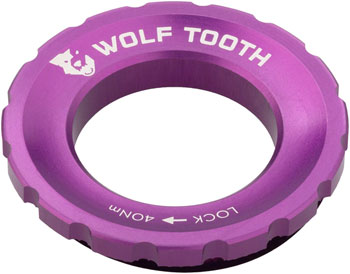 Wolf Tooth CenterLock Rotor Lockring - External Splined, Ultraviolet Purple EA Disc Rotor Parts and Lockrings