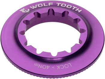 Wolf Tooth Centerlock Rotor Lockring - Internal Splined, Ultraviolet Purple EA Disc Rotor Parts and Lockrings