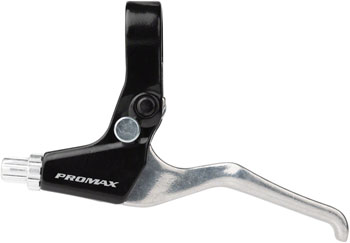 Promax 46k Brake Lever - Left, Locking, Silver Silver/Black EA Brake Lever, Flat Bar/BMX- Individual