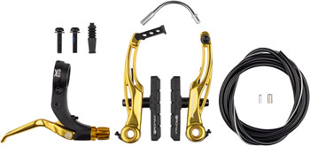 Promax P-1/Click V-Point Linear Pull Brake Kit - 108mm, Gold KIT Linear Pull Brake Set