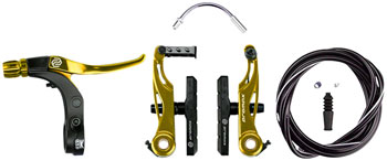 Promax P-1/Click V-Point Linear Pull Brake Kit- 85mm, Gold KIT Linear Pull Brake Set