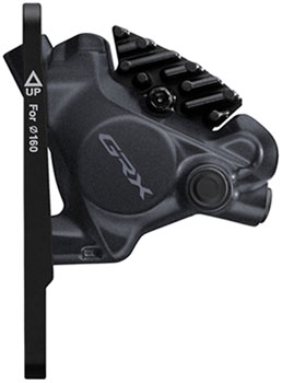 Shimano GRX BR-RX410 Hydraulic Disc Brake Caliper - Front, Flat-Mount, W/Bracket for 140/160mm Rotor (Assembled for 160mm), Black EA Disc Brake Calipers