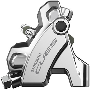 Shimano CUES BR-U6030R Hydraulic Disc Brake Caliper - Rear, Flat Mount, W/Fixing Bolt for 25mm Mount, Resin Pad, SIlver EA Disc Brake Calipers
