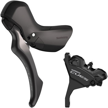 Shimano CUES BL-U6030L/BR-U6030F Disc Brake and Lever - Front, Hydraulic, Flat Mount, Resin Pads, Black SET Disc Brake & Lever