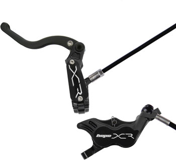 Hope XCR Pro E4 Disc Brake and Lever Set - Front, Hydraulic, Post Mount, Black EA Disc Brake & Lever