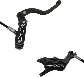 Hope XCR Pro E4 Disc Brake and Lever Set - Rear, Hydraulic, Post Mount, Black EA Disc Brake & Lever