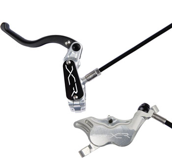 Hope XCR Pro E4 Disc Brake and Lever Set - Front, Hydraulic, Post Mount, Silver EA Disc Brake & Lever