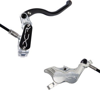 Hope XCR Pro E4 Disc Brake and Lever Set - Rear, Hydraulic, Post Mount, Silver EA Disc Brake & Lever