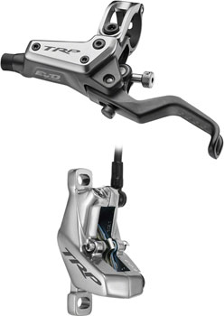 TRP EVO Pro HD-M9040 Disc Brake and Lever - Left/Front or Rear, 1900mm Hose, Post Mount, 4-Piston, Gray EA Disc Brake & Lever