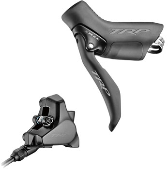 TRP Hylex Disc Brake and Lever - Left, Hydraulic, 2-Piston, 1900mm Hose, Flat Mount, Black EA Disc Brake & Lever