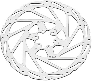 Tektro TR203-52 Disc Rotor - 203mm, 6-Bolt, 1.8mm Thickness, For 2-Piston Calipers, Silver EA Disc Rotor