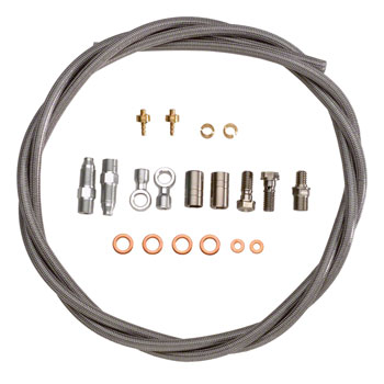 Hope Braided Stainless Steel Hydraulic Brake Hose and Fitting Kit - Fits Front or Rear, For One Brake, Universal Compatibility, Type 0 Silver EA Disc Brake Hose Kit