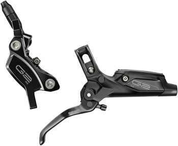 SRAM G2 RE Disc Brake and Lever - Front, Hydraulic, Post Mount, Gloss Black, A2 Gloss Black EA Disc Brake & Lever