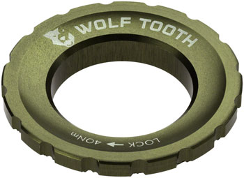 Wolf Tooth CenterLock Rotor Lockring - External Splined, Olive EA Disc Rotor Parts and Lockrings
