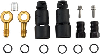 Jagwire Pro Quick-Fit Adapters for Hydraulic Hose - Fits SRAM Guide R/RS/RSC/Ultimate and Avid Juicy 5/7/Carbon/Ultimate EA Disc Brake Hose Kit