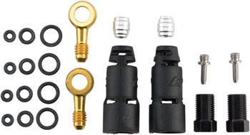 Jagwire Pro Quick-Fit Adapters for Hydraulic Hose - Fits SRAM Code R/RSC and Level TLM/Ultimate EA Disc Brake Hose Kit