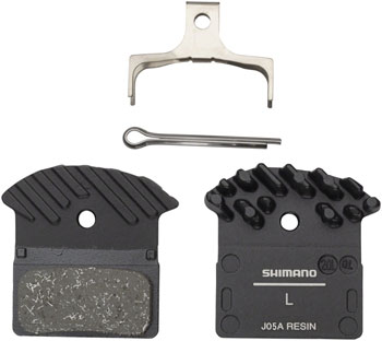 Shimano J05A-RF Disc Brake Pad and Spring - Resin Compound, Finned Aluminum Back Plate PAA Disc Brake Pad