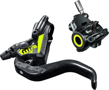 Magura MT8 SL Disc Brake and Lever - Front or Rear, Hydraulic, Flat Mount, Gray/Yellow EA Disc Brake & Lever