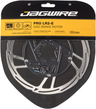 Jagwire Pro LR2-E Ebike Disc Brake Rotor with Magnet - 203mm, 6-Bolt, Silver/Black EA Disc Rotor