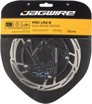 Jagwire Pro LR2-E Ebike Disc Brake Rotor with Magnet - 180mm, 6-Bolt, Silver/Black EA Disc Rotor