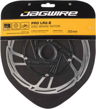 Jagwire Pro LR2-E Ebike Disc Brake Rotor with Magnet - 203mm, Center Lock, Silver/Black EA Disc Rotor