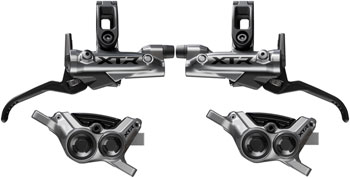 Shimano XTR M9220 Enduro Disc Brake Upgrade Kit - Right and Left BL-M9220 Levers, Post Mount, Front and Rear BR-M9220 4-Piston Calipers Gray EA Disc Brake & Lever