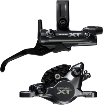Shimano Deore XT M8200 Disc Brake and Lever - Right/Rear, Post Mount, 2-Piston Caliper, SM-BH90-SBM Hose, Fin Metal Pads, Black EA Disc Brake & Lever