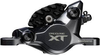 Shimano Deore XT BR-M8200 XC Disc Brake Caliper - Front or Rear, Post Mount, 2-Piston, Includes J04C-MF Finned Metal Pads, Black EA Disc Brake Calipers