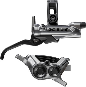 Shimano XTR M9220 Enduro Disc Brake and Lever - Right/Rear, Post Mount, 4-Piston Caliper, SM-BH90-SBM Hose, Finned Metal Pads, Gray EA Disc Brake & Lever