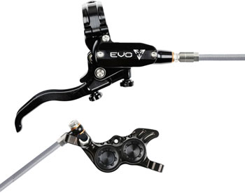 Hope EVO GR4 Disc Brake and Lever Set - Right Hand, Post Mount, 4-Piston, Braided Hydraulic Hose, Black EA Disc Brake & Lever