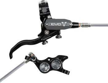 Hope EVO TR4 Disc Brake and Lever Set - Right Hand, Post Mount, 4-Piston, Braided Hydraulic Hose, Black/Smoke EA Disc Brake & Lever