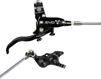 Hope EVO TR4 Disc Brake and Lever Set - Right Hand, Post Mount, 4-Piston, Braided Hydraulic Hose, Black EA Disc Brake & Lever