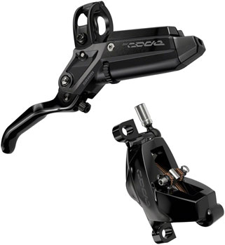 SRAM Code Silver Stealth Disc Brake and Lever - Rear, Post Mount, 4-Piston, Aluminum Lever, SS Hardware, Black, C1 Black EA Disc Brake & Lever