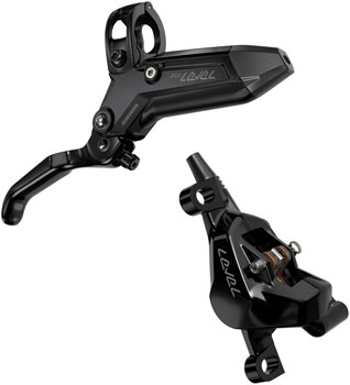SRAM Level Silver Stealth Disc Brake and Lever - Front, Post Mount, 2-Piston, Aluminum Lever, SS Hardware, Black, C1 Black EA Disc Brake & Lever