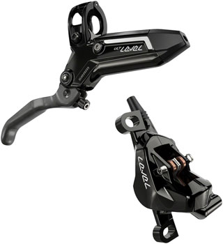 SRAM Level Ultimate Stealth Disc Brake and Lever - Front, Post Mount, 2-Piston, Carbon Lever, Titanium Hardware, Gloss Black, C1 Gloss Black EA Disc Brake & Lever