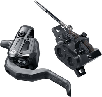 Magura Gustav Elite Disc Brake and Lever - Front or Rear, Post Mount, 4-Piston, Carbotecture Lever Blade, Black Black/Gray EA Disc Brake & Lever