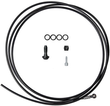 Magura Hydraulic Brake Hose - 2500mm, Banjo Line Fitting, Black EA Disc Brake Hose Kit