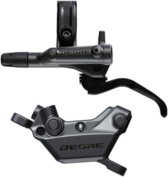 Shimano Deore BR-M6220 Disc Brake and BL-M6200 Lever - Left/Front, Post Mount, 4-Piston Caliper, SM-BH90-SS Hose, Metal Pads, Gray/Black SET Disc Brake & Lever