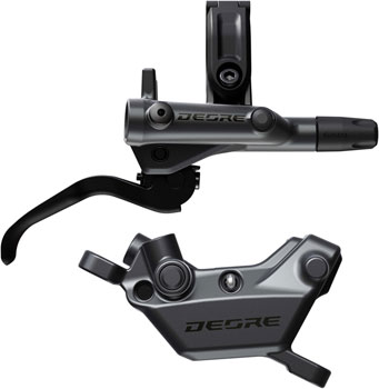 Shimano Deore BR-M6220 Disc Brake and BL-M6200 Lever - Right/Rear, Post Mount, 4-Piston Caliper, SM-BH90-SS Hose, Metal Pads, Gray/Black SET Disc Brake & Lever