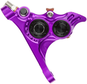 Hope RX4+ SL Disc Brake Caliper - Front Flat Mount Direct, +20mm, DOT Type, Purple EA Disc Brake Calipers