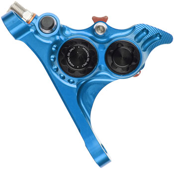 Hope RX4+ SL Disc Brake Caliper - Front Flat Mount Direct, +20mm, Mineral Oil Type, Blue EA Disc Brake Calipers
