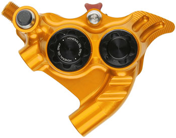 Hope RX4+ SL Disc Brake Caliper - Rear Flat Mount Direct, +20mm, Mineral Oil Type, Orange EA Disc Brake Calipers