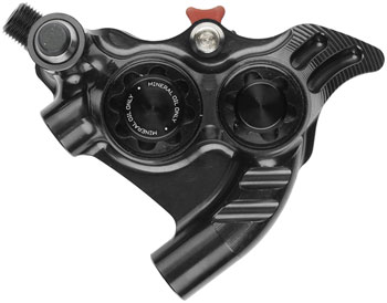 Hope RX4+ SL Disc Brake Caliper - Rear Flat Mount Direct, +20mm, Mineral Oil Type, Black EA Disc Brake Calipers