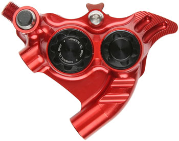 Hope RX4+ SL Disc Brake Caliper - Rear Flat Mount Direct, +20mm, Mineral Oil Type, Red EA Disc Brake Calipers
