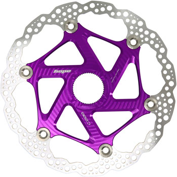 Hope MTB Floating Centre-Lock Disc Brake Rotor - 200mm, Center-Lock, Purple EA Disc Rotor