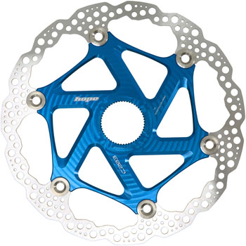 Hope MTB Floating Centre-Lock Disc Brake Rotor - 203mm, Center-Lock, Blue EA Disc Rotor