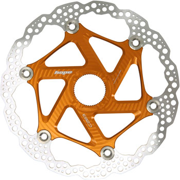 Hope MTB Floating Centre-Lock Disc Brake Rotor - 203mm, Center-Lock, Orange EA Disc Rotor
