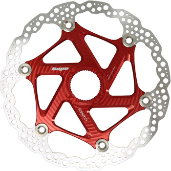 Hope MTB Floating Centre-Lock Disc Brake Rotor - 203mm, Center-Lock, Red EA Disc Rotor