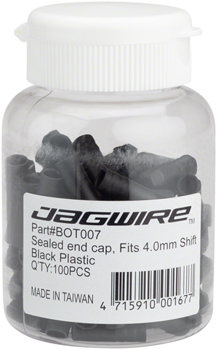 Jagwire 4mm Sealed Nylon End Caps Bottle of 100, Black BOT Housing End Caps